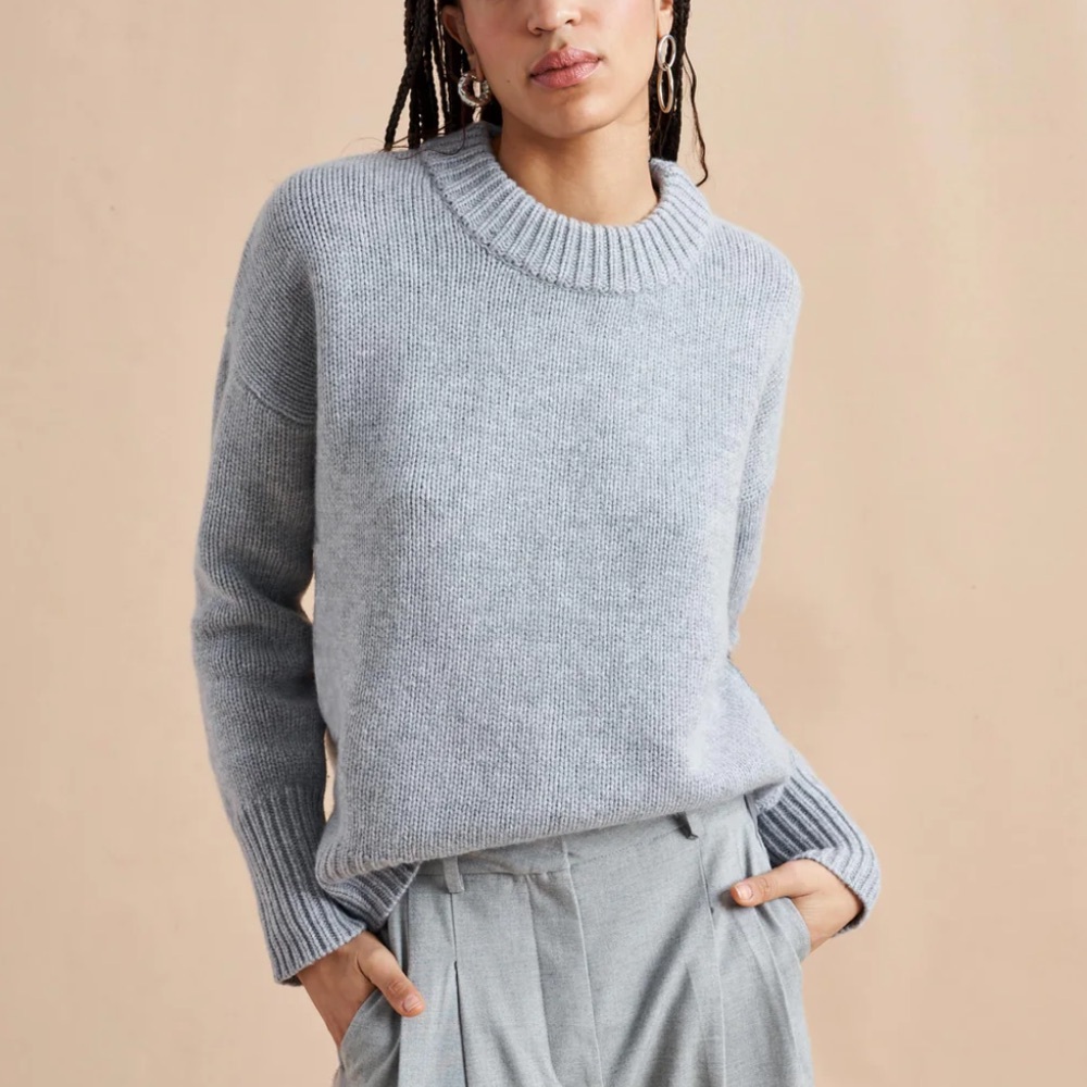 LA LIGNE Marin Sweater Cotton Cashmere Blend Gray Pre-❤️ Size XS